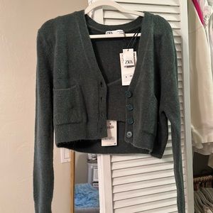 Zara green bralette cardigan set 💚